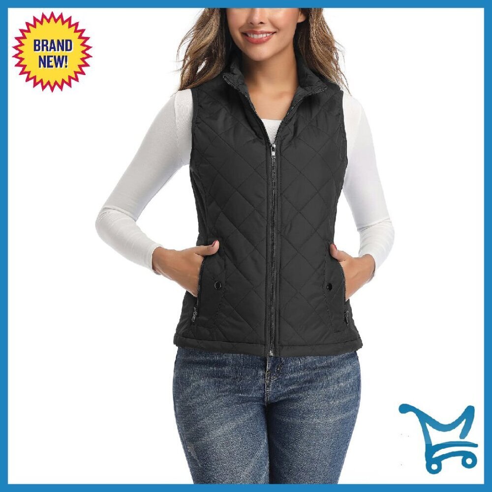 Lightweight Quilted Zip Vest Stand Collar Women's Regular Fit